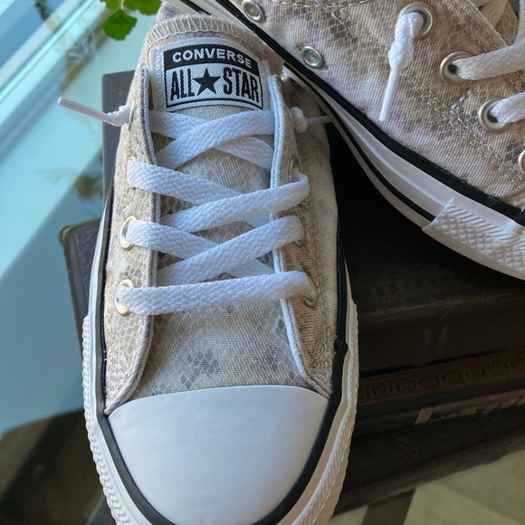 Converse Shoreline Beige/Grey Snakeskin - Size 9 - Picture 6 of 10